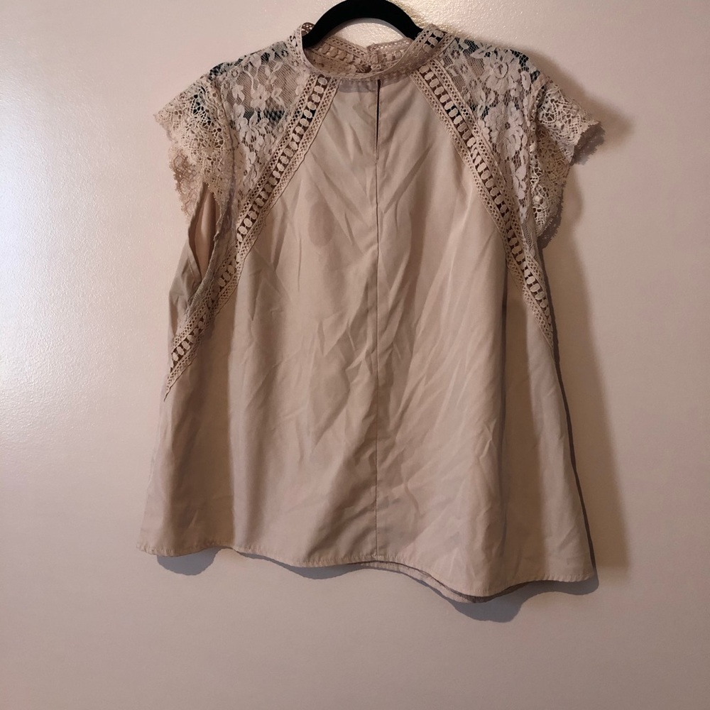Light pink high neck plus size blouse